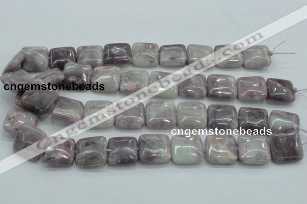 CLI62 15.5 inches 20*20mm square natural lilac jasper beads wholesale