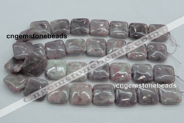 CLI63 15.5 inches 25*25mm square natural lilac jasper beads wholesale