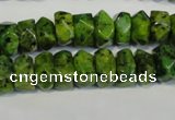 CLJ245 15.5 inches 6*11mm faceted nuggets dyed sesame jasper beads