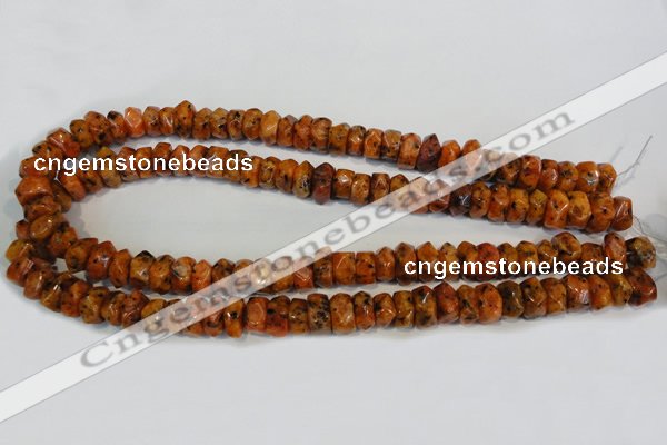 CLJ246 15.5 inches 6*11mm faceted nuggets dyed sesame jasper beads