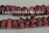 CLJ247 15.5 inches 6*11mm faceted nuggets dyed sesame jasper beads