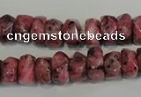 CLJ247 15.5 inches 6*11mm faceted nuggets dyed sesame jasper beads