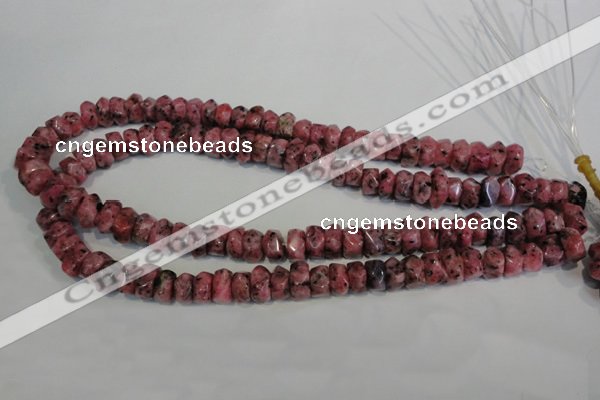 CLJ247 15.5 inches 6*11mm faceted nuggets dyed sesame jasper beads