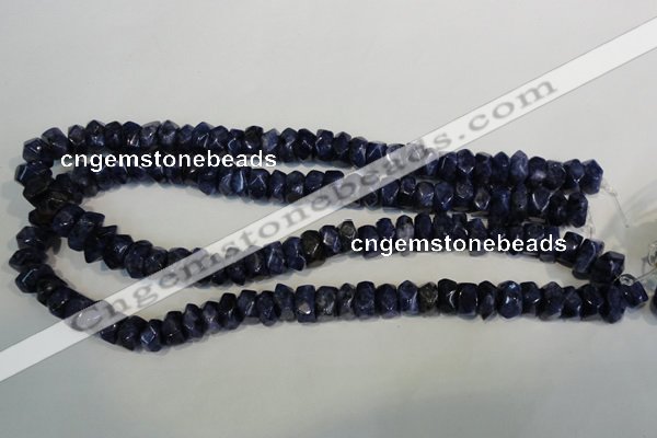 CLJ249 15.5 inches 6*11mm faceted nuggets dyed sesame jasper beads