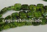 CLJ251 15.5 inches 8*8mm square dyed sesame jasper beads wholesale