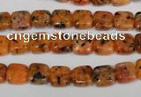 CLJ252 15.5 inches 8*8mm square dyed sesame jasper beads wholesale