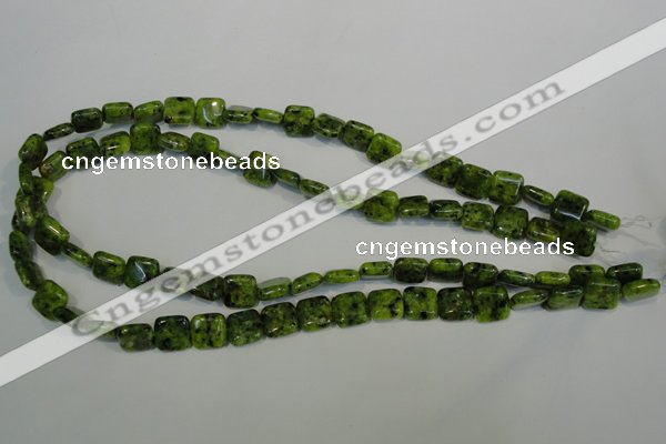 CLJ260 15.5 inches 10*10mm square dyed sesame jasper beads wholesale