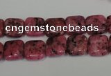 CLJ262 15.5 inches 10*10mm square dyed sesame jasper beads wholesale