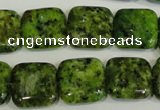 CLJ270 15.5 inches 16*16mm square dyed sesame jasper beads wholesale