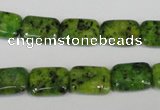 CLJ280 15.5 inches 10*14mm rectangle dyed sesame jasper beads wholesale