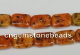 CLJ281 15.5 inches 10*14mm rectangle dyed sesame jasper beads wholesale