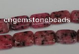 CLJ282 15.5 inches 10*14mm rectangle dyed sesame jasper beads wholesale