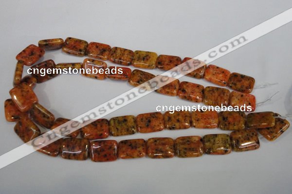 CLJ291 15.5 inches 15*20mm rectangle dyed sesame jasper beads wholesale