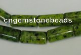 CLJ300 15.5 inches 8*16mm flat tube dyed sesame jasper beads wholesale