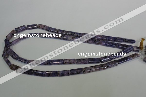 CLJ303 15.5 inches 8*16mm flat tube dyed sesame jasper beads wholesale