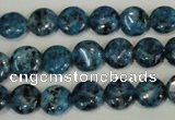 CLJ310 15.5 inches 10mm flat round dyed sesame jasper beads wholesale