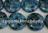 CLJ314 15.5 inches 20mm flat round dyed sesame jasper beads wholesale