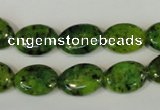 CLJ318 15.5 inches 10*14mm oval dyed sesame jasper beads wholesale