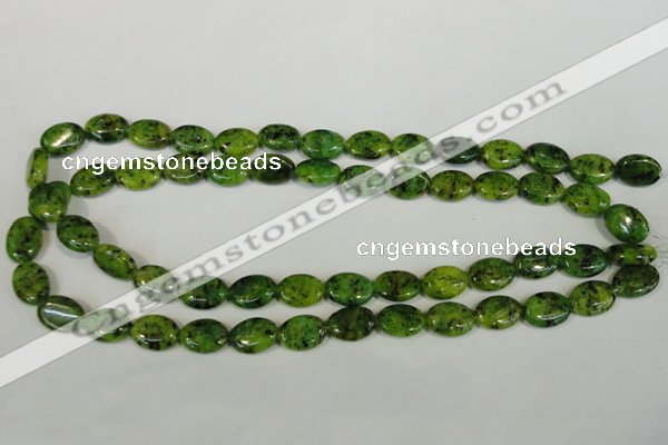 CLJ318 15.5 inches 10*14mm oval dyed sesame jasper beads wholesale