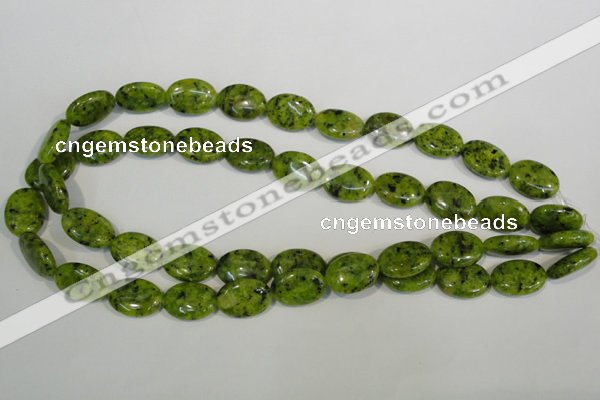 CLJ321 15.5 inches 13*18mm oval dyed sesame jasper beads wholesale