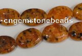 CLJ322 15.5 inches 13*18mm oval dyed sesame jasper beads wholesale