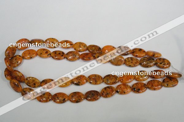 CLJ322 15.5 inches 13*18mm oval dyed sesame jasper beads wholesale