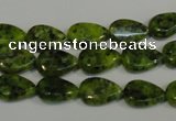 CLJ330 15.5 inches 8*12mm flat teardrop dyed sesame jasper beads