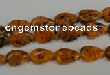 CLJ331 15.5 inches 8*12mm flat teardrop dyed sesame jasper beads