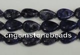 CLJ332 15.5 inches 8*12mm flat teardrop dyed sesame jasper beads