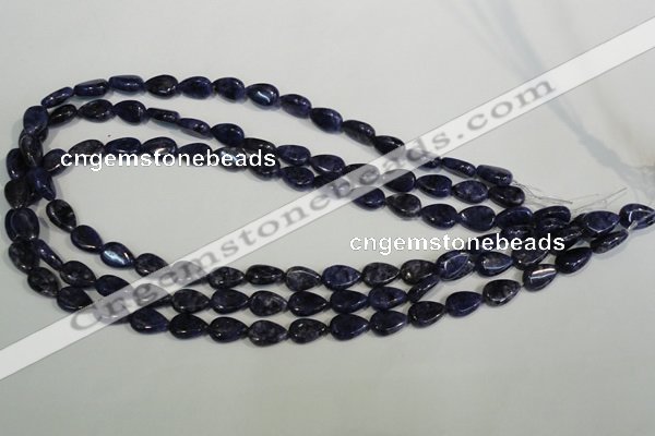 CLJ332 15.5 inches 8*12mm flat teardrop dyed sesame jasper beads