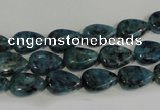 CLJ333 15.5 inches 8*12mm flat teardrop dyed sesame jasper beads