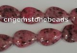 CLJ337 15.5 inches 13*18mm flat teardrop dyed sesame jasper beads