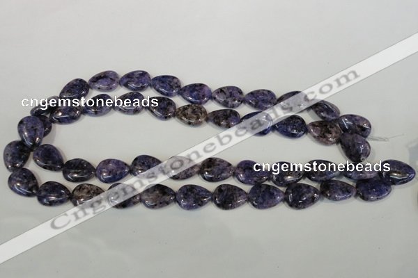 CLJ338 15.5 inches 13*18mm flat teardrop dyed sesame jasper beads