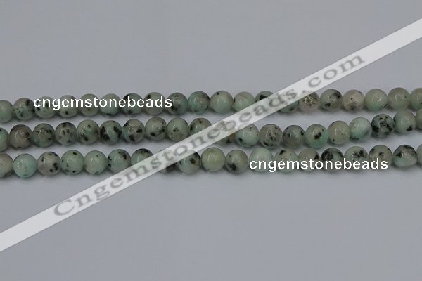 CLJ402 15.5 inches 8mm round sesame jasper beads wholesale