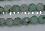 CLJ411 15.5 inches 6mm round matte sesame jasper beads wholesale