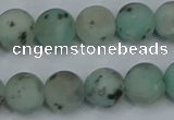 CLJ413 15.5 inches 10mm round matte sesame jasper beads wholesale