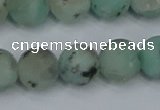 CLJ414 15.5 inches 12mm round matte sesame jasper beads wholesale