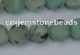 CLJ414 15.5 inches 12mm round matte sesame jasper beads wholesale