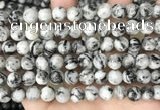 CLJ500 15.5 inches 4mm,6mm,8mm,10mm & 12mm round sesame jasper beads