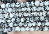 CLJ550 15.5 inches 6mm,8mm,10mm & 12mm faceted round sesame jasper beads