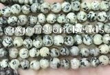 CLJ552 15.5 inches 6mm,8mm,10mm & 12mm faceted round sesame jasper beads