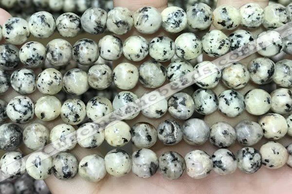 CLJ552 15.5 inches 6mm,8mm,10mm & 12mm faceted round sesame jasper beads