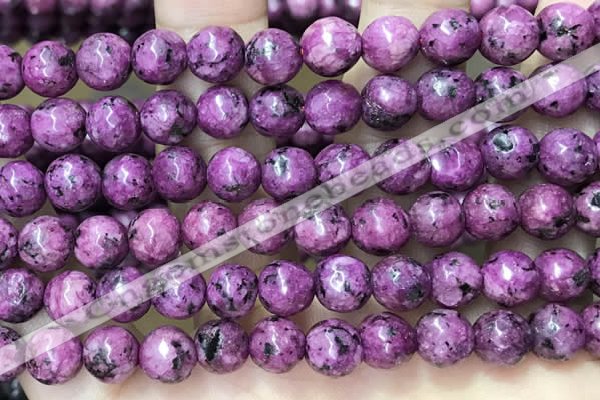 CLJ555 15.5 inches 6mm,8mm,10mm & 12mm faceted round sesame jasper beads