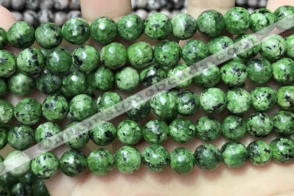 CLJ561 15.5 inches 6mm,8mm,10mm & 12mm faceted round sesame jasper beads