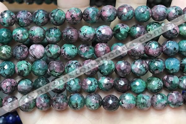 CLJ562 15.5 inches 6mm,8mm,10mm & 12mm faceted round sesame jasper beads