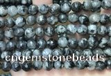 CLJ565 15.5 inches 6mm,8mm,10mm & 12mm faceted round sesame jasper beads