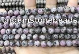 CLJ585 15 inches 8mm round matte sesame jasper beads