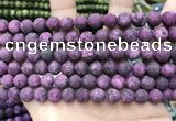 CLJ588 15 inches 8mm round matte sesame jasper beads