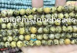 CLJ592 15 inches 8mm round matte sesame jasper beads