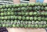 CLJ593 15 inches 8mm round matte sesame jasper beads